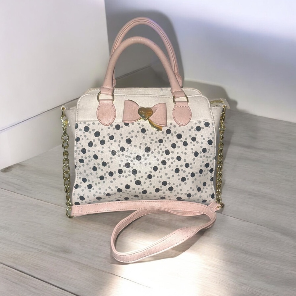 Betsey Johnson large polka dot crossbody bag